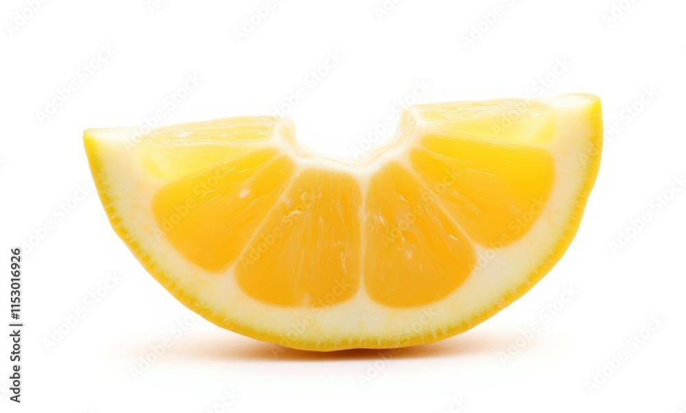 Fresh yellow lemon slice on white background Fresh yellow lemon slice on white background