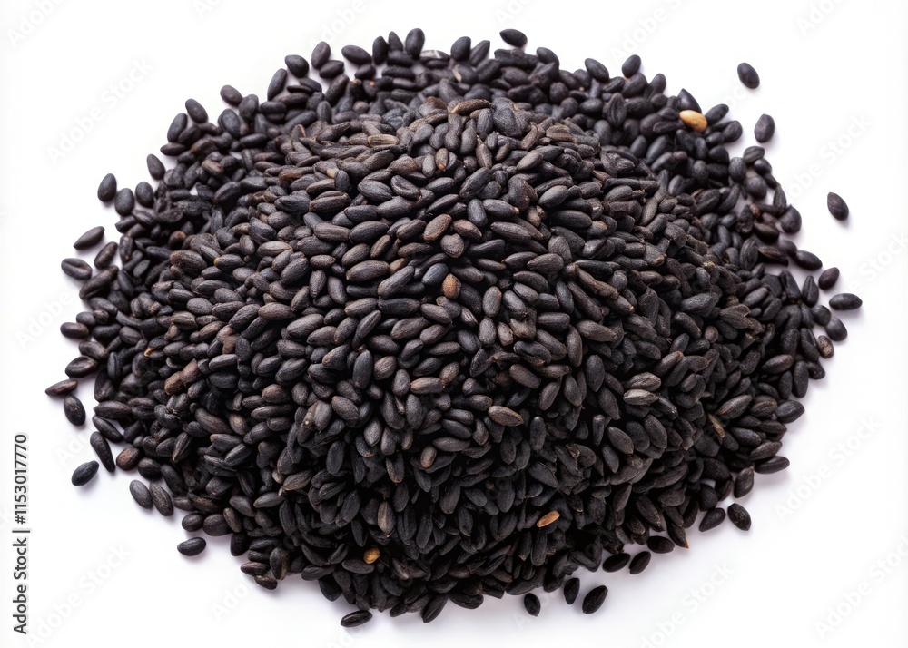High-resolution image of isolated black cumin seeds (Nigella sativa) on white. High-resolution image of isolated black cumin seeds (Nigella sativa) on white.