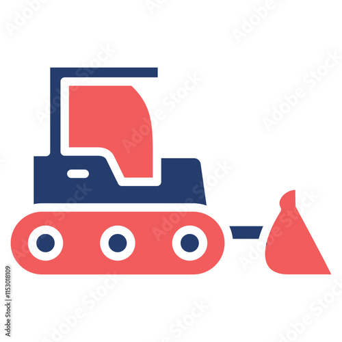 Bulldozer mixed color icon