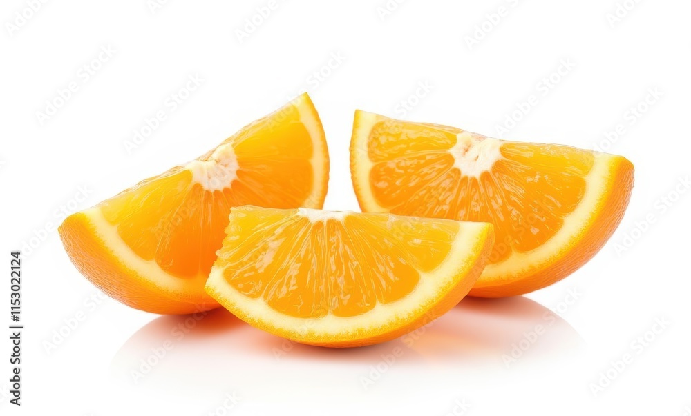 Fresh orange slices on a white background Fresh orange slices on a white background
