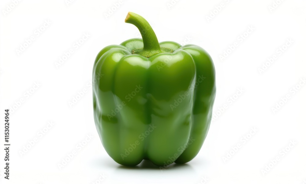 Fresh green bell pepper isolated on white Fresh green bell pepper isolated on white