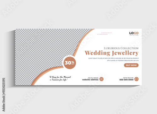 Bridal Jewelry social media Facebook cover or web banner template