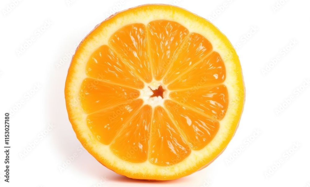 Freshly cut orange half on white background Freshly cut orange half on white background