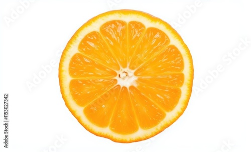 Fresh orange slice against white background photo