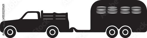 Black & White silhouette Ranch Truck