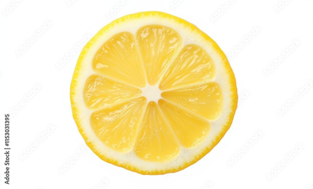 Fresh yellow lemon slice on white background Fresh yellow lemon slice on white background