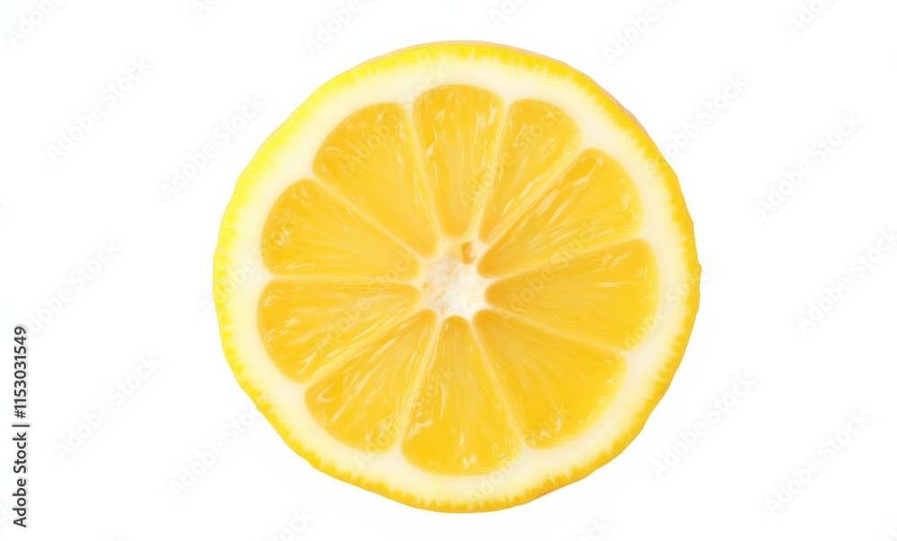 Freshly sliced lemon showcasing vibrant yellow Freshly sliced lemon showcasing vibrant yellow