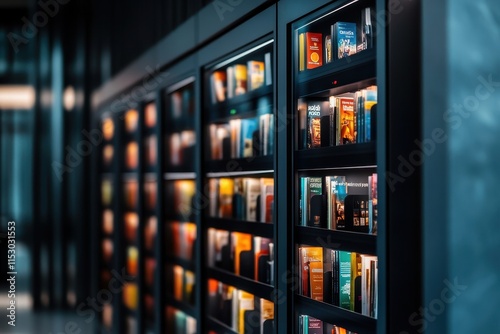 Close-up of a digital library kiosk screen displaying personalized book recommendations for avid readers.