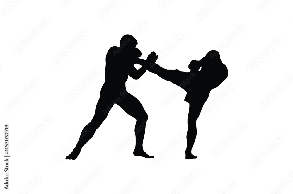Fototapeta premium boxing man silhouette high vector