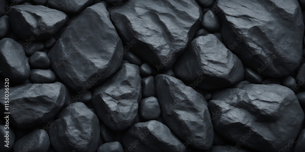 Dark Gray Rocks and Stones Forming a Natural Textured Background Dark Gray Rocks and Stones Forming a Natural Textured Background