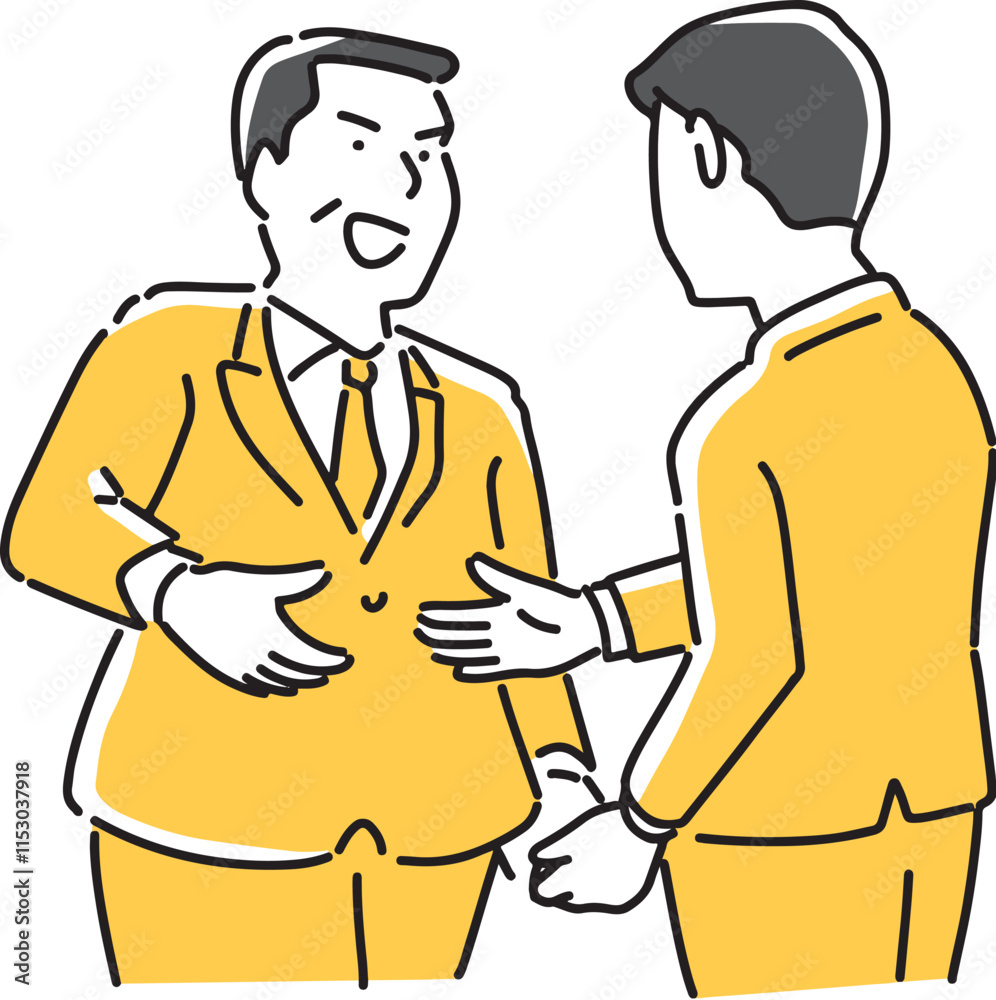 握手をしようとするビジネスマン