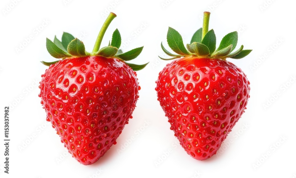 Fresh, vibrant red strawberries close-up Fresh, vibrant red strawberries close-up