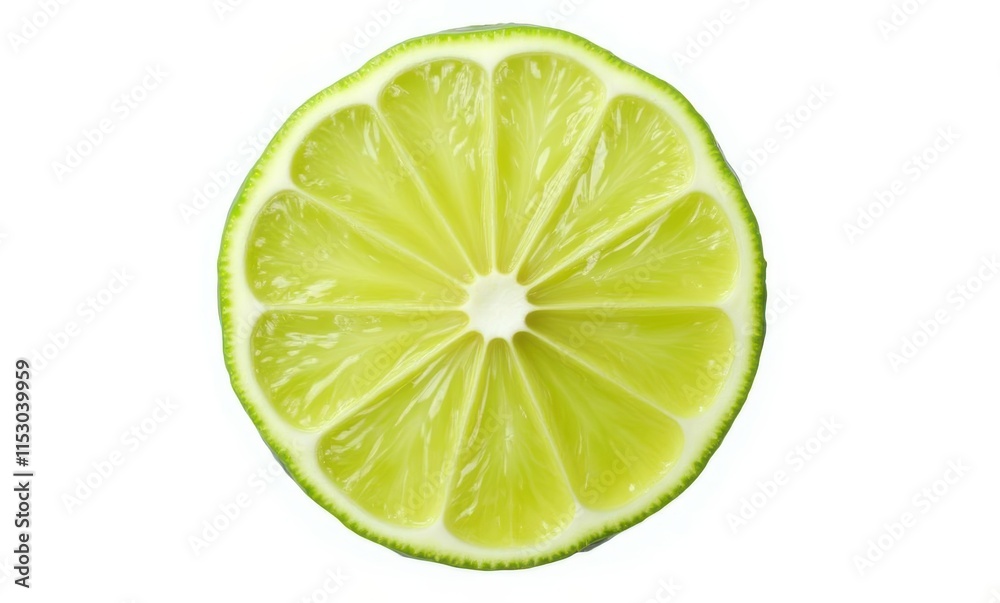 Fresh lime slice with vibrant green color Fresh lime slice with vibrant green color