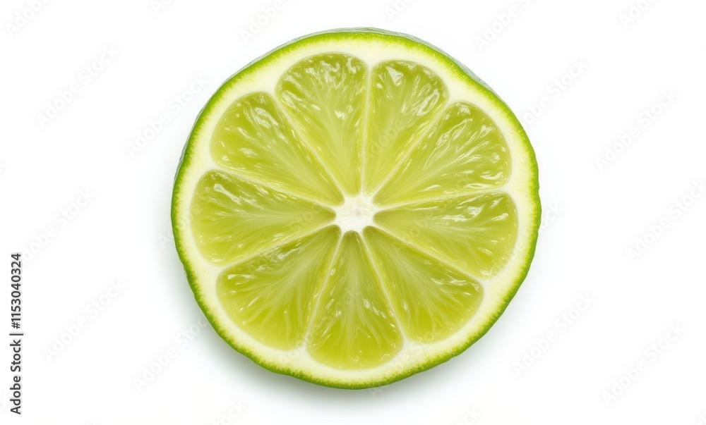 Fresh green lime slice on white background Fresh green lime slice on white background