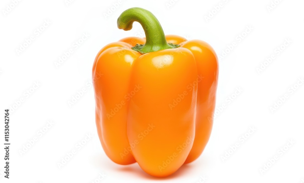 Fresh orange bell pepper isolated on white Fresh orange bell pepper isolated on white