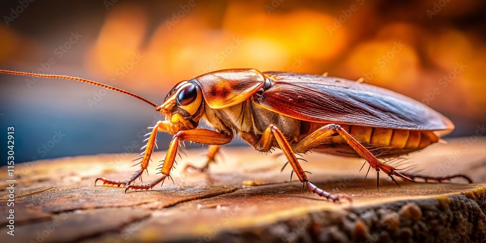Close-up of a Cockroach, Pest Control, Insect, Bug, Brown Roach Close-up of a Cockroach, Pest Control, Insect, Bug, Brown Roach