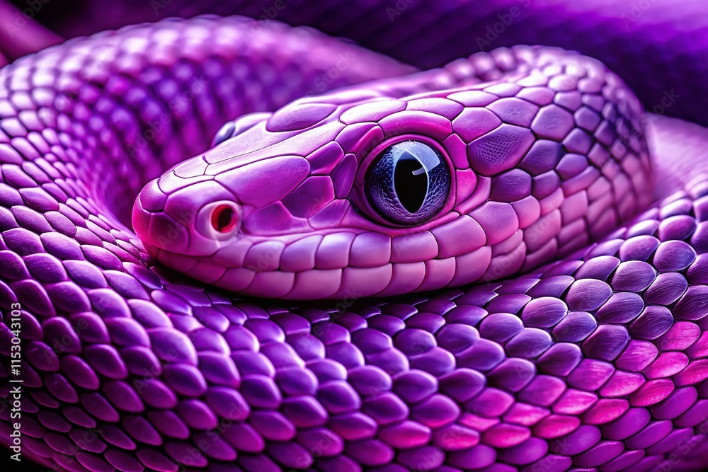 Close-Up of a Lilac-Colored Snake, Detailed Scales, Reptile Texture, Nature Photography Close-Up of a Lilac-Colored Snake, Detailed Scales, Reptile Texture, Nature Photography