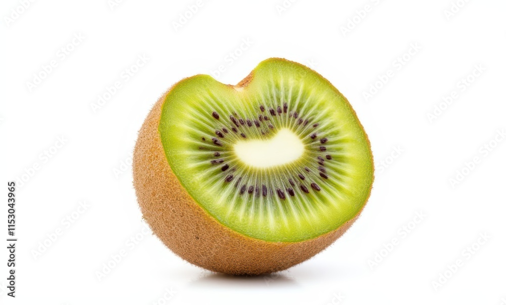 Freshly cut kiwi slice on white background Freshly cut kiwi slice on white background