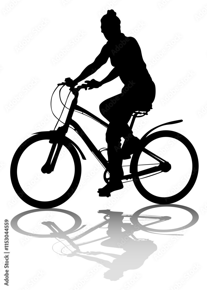 Fototapeta premium Sport people whit bike on white background
