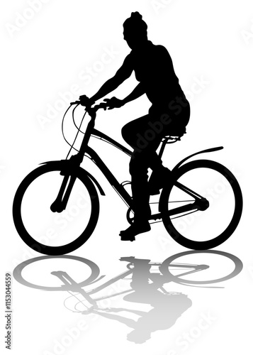 Sport people whit bike on white background