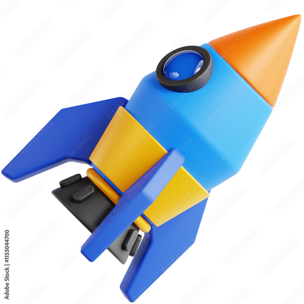 Obraz premium Rocket Launch 3D Icon