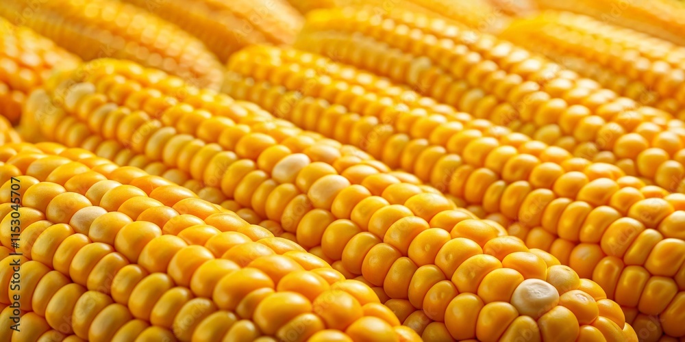 Close-up of Vibrant Yellow Corn Kernels, Detailed Texture and Rich Color Close-up of Vibrant Yellow Corn Kernels, Detailed Texture and Rich Color