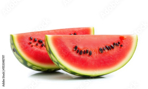 Fresh watermelon slices on a white background photo