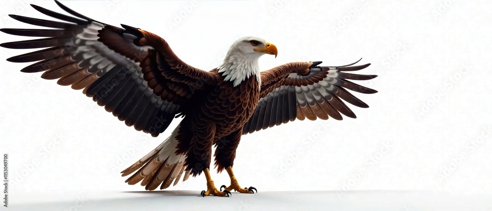 Obraz premium Poland Eagle Majestic Portrait - White Background AI Art