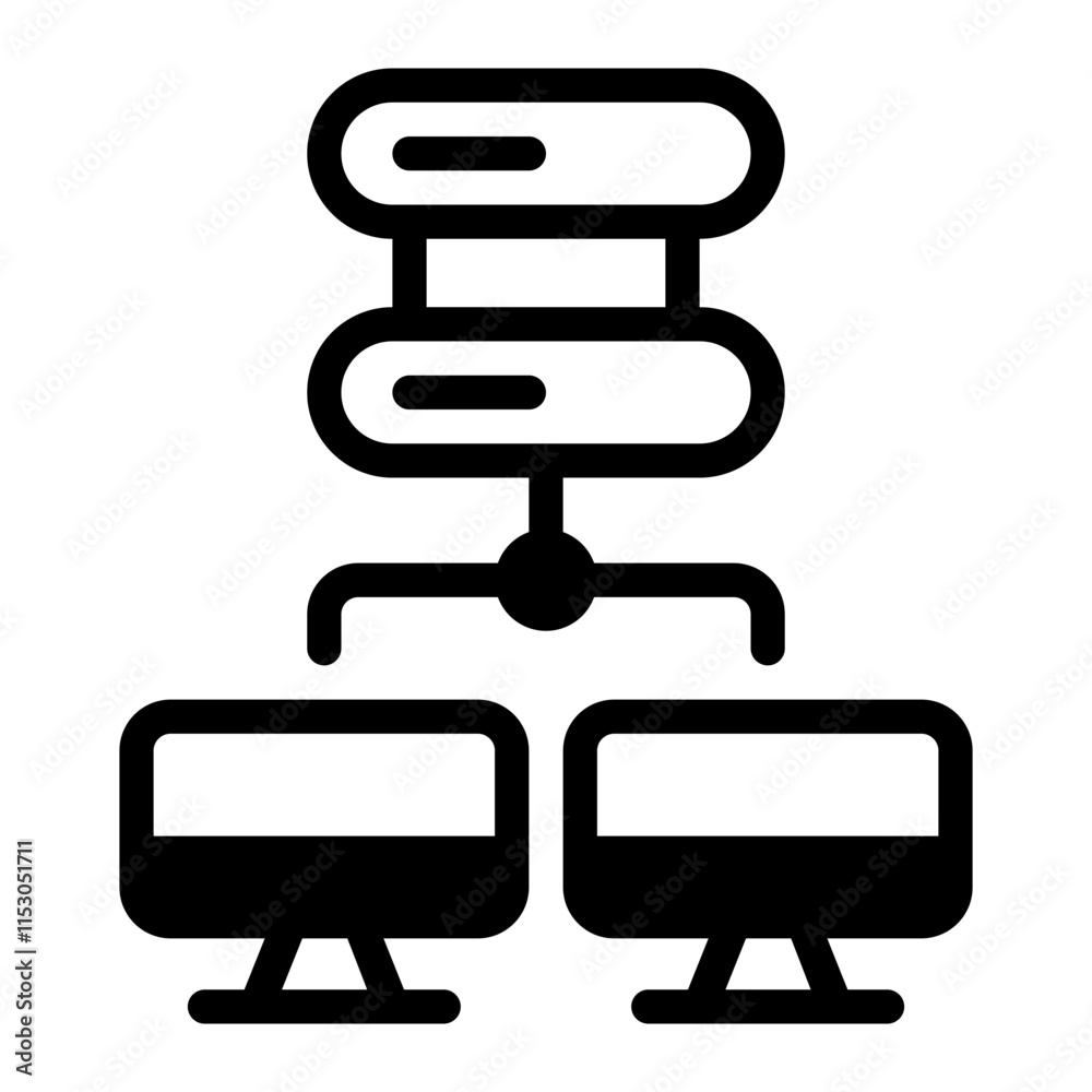 Client Server Glyph Icon Client Server Glyph Icon