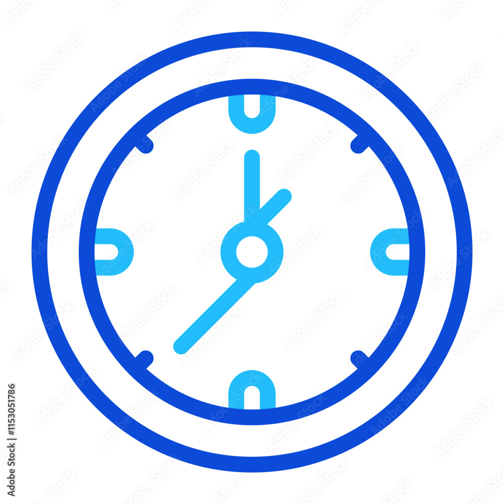 Clock Duoline Icon