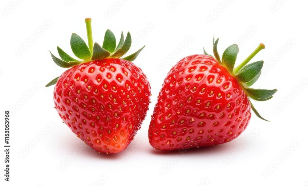 Juicy red strawberries on white background Juicy red strawberries on white background