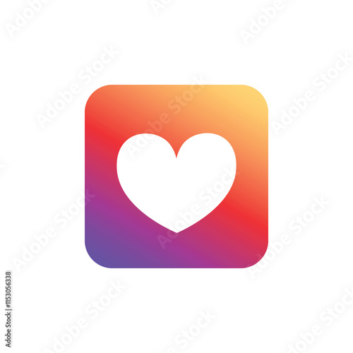 Application of heart symbol Icon with a soft-colored degraded background layout. Vector illustration of your social media application design pro