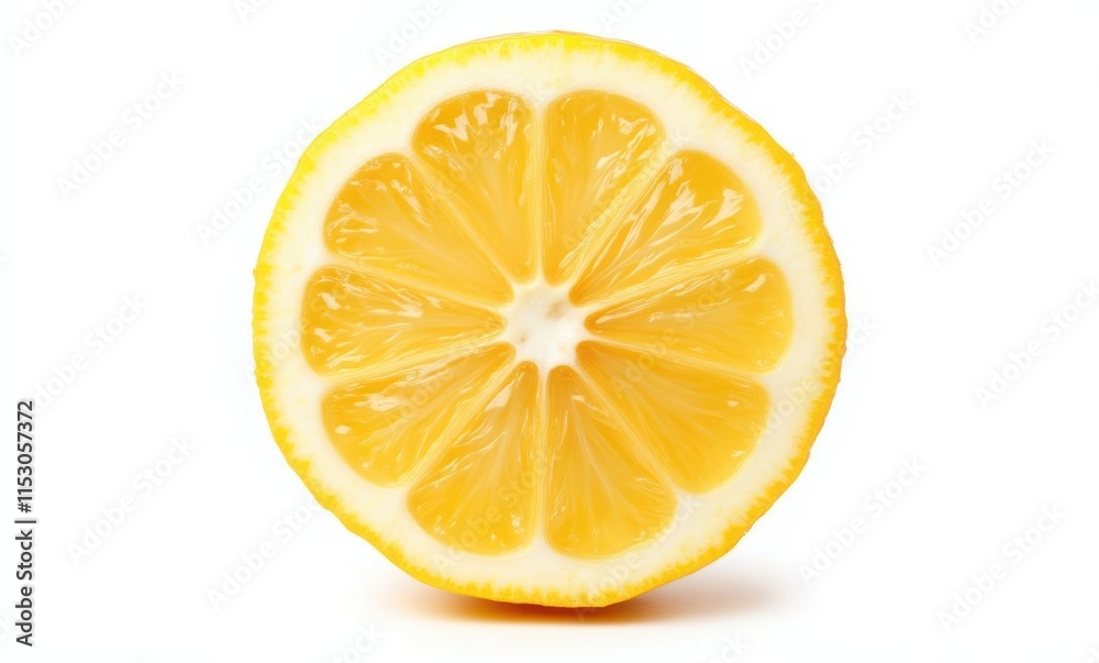 Fresh sliced lemon showcasing vibrant yellow