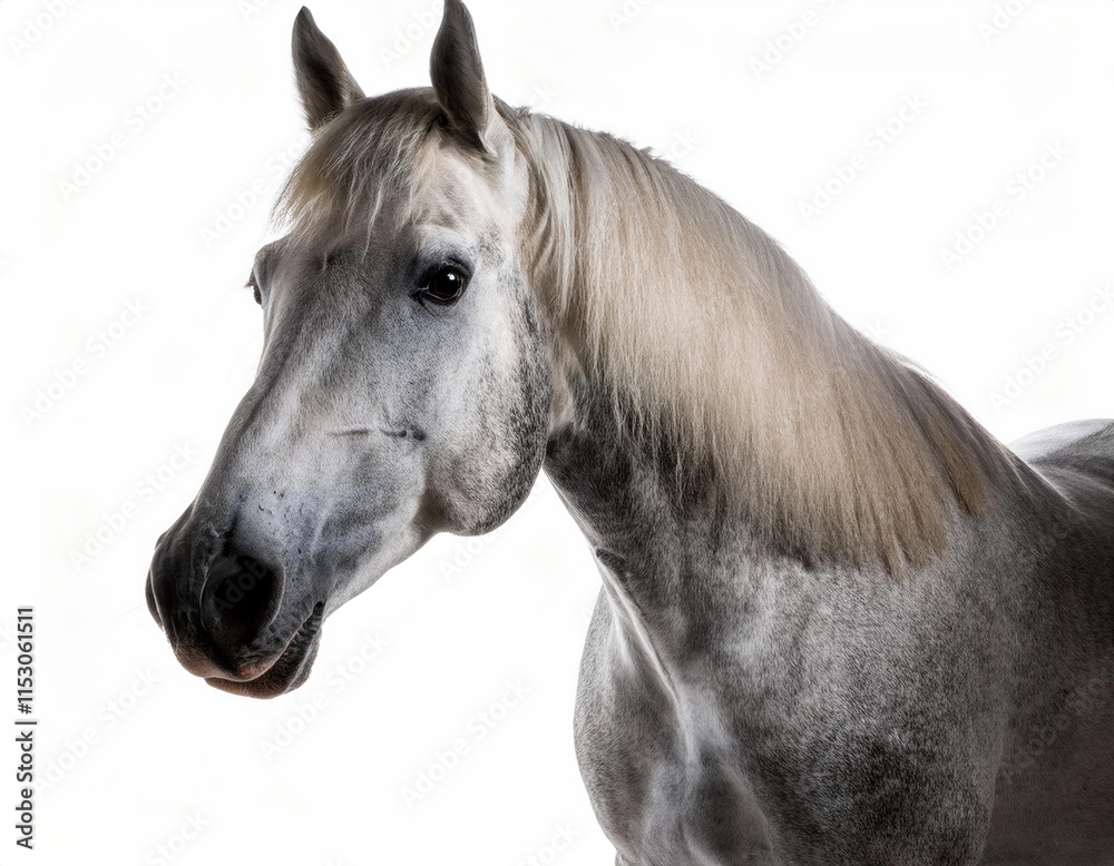 Fototapeta premium horse in the white background studio shot