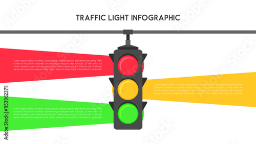 Traffic Light Infographic with Highlighted Color Bars