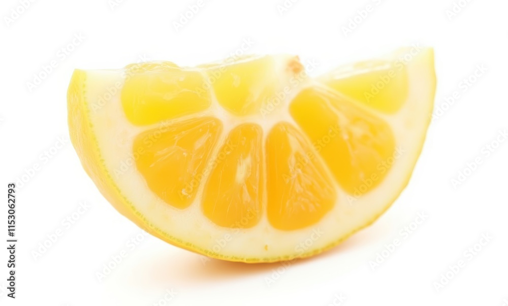 Fresh lemon slice on a white background Fresh lemon slice on a white background