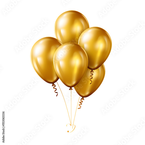 a group of gold balloons