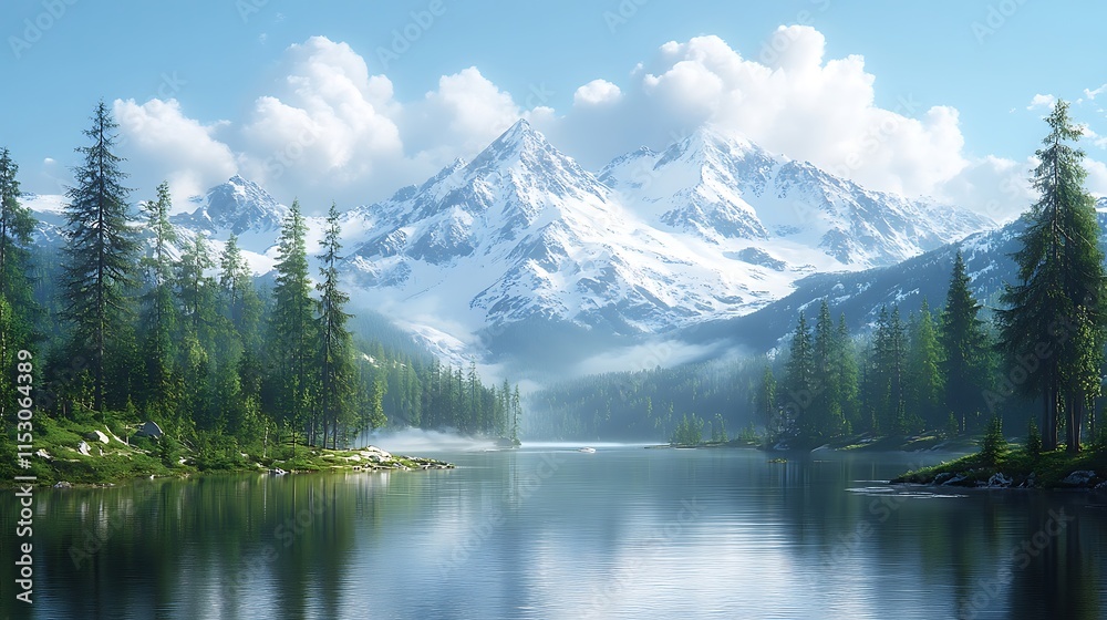Mountain Lake Serenity Picturesque Nature Landscape Mountain Lake Serenity Picturesque Nature Landscape