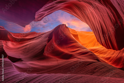 antelope canyon in arizona near page -travel and art concept