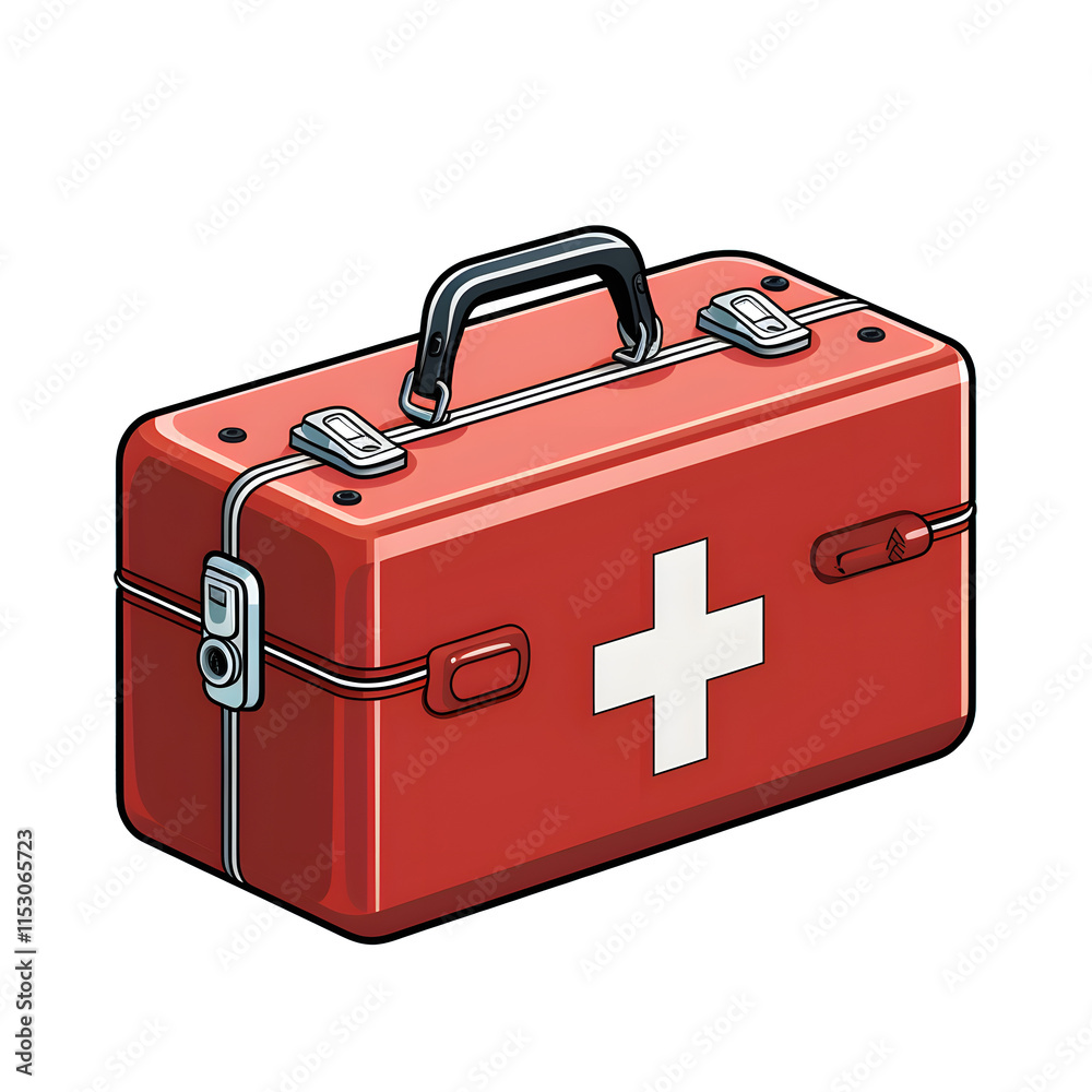 a red first aid kit a red first aid kit