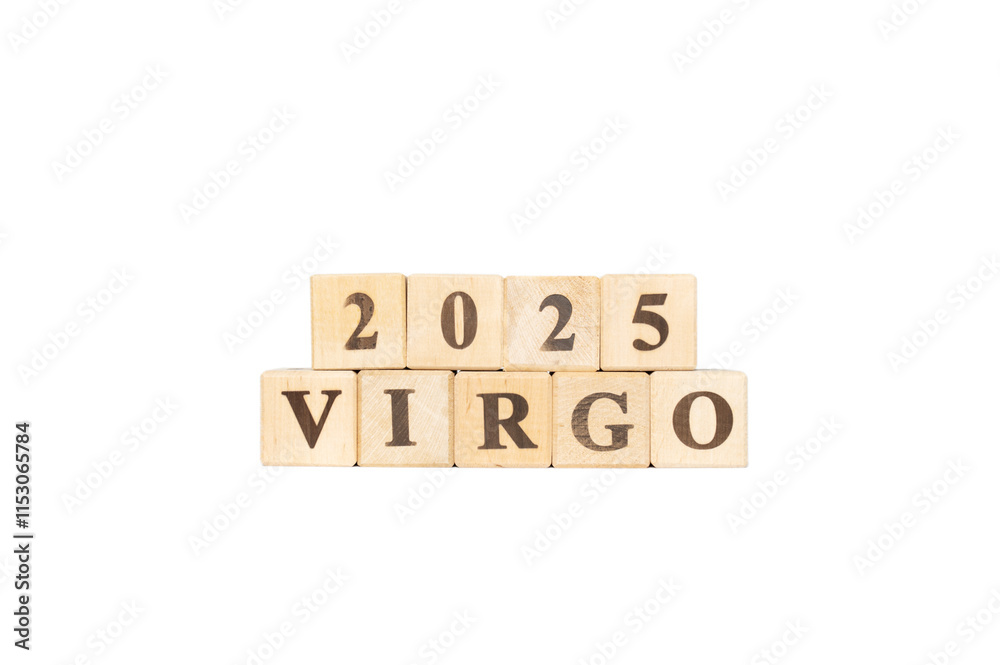 Virgo zodiac sign word in wooden cubes. White background. Set of astrology symbols. Horoscope 2025 August 23 September 22. Virgo zodiac sign word in wooden cubes. White background. Set of astrology symbols. Horoscope 2025 August 23 September 22.