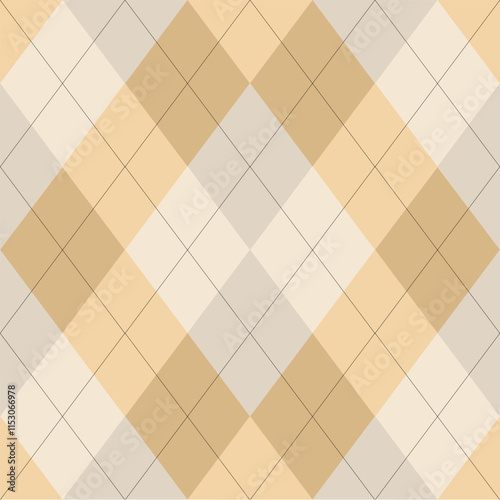 Argyle pattern of geometric rhombus. Harlequin design. Classic diamond shaped textile material for gift wrapping paper, socks, sweater, jumper, other modern textile or paper design.