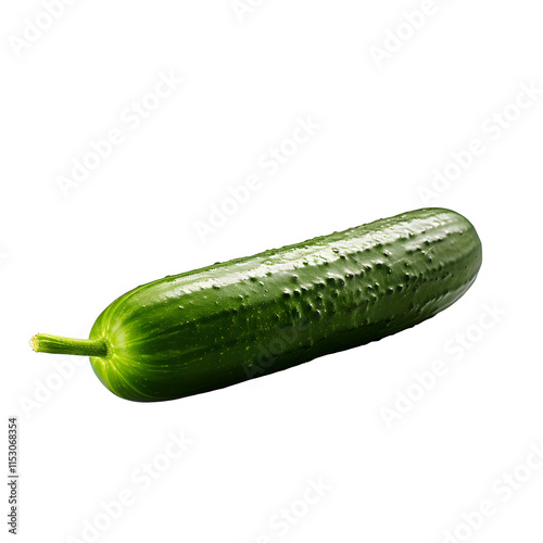 a green cucumber on a white background photo