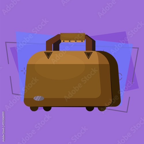 Mustard-colored suitcase. Luggage, traveling bag, handbag. Bags concept. Vector illustration can be used for topics like fashion, accessories, travel