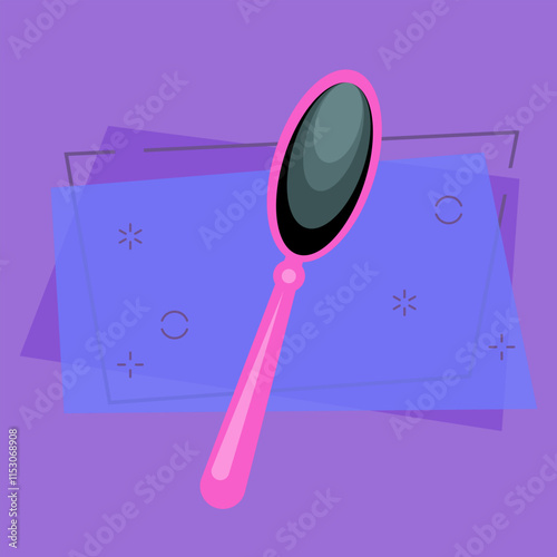 Mirror flat illustration. Reflection, makeup, salon. Beauty concept. Vector illustration can be used for topics like accessories, boudoir, fashion