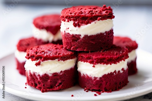mini red velvet cakes bite sized red velvet cakes with cream che photo