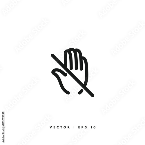 Dont Touch Icon. Editable Stroke