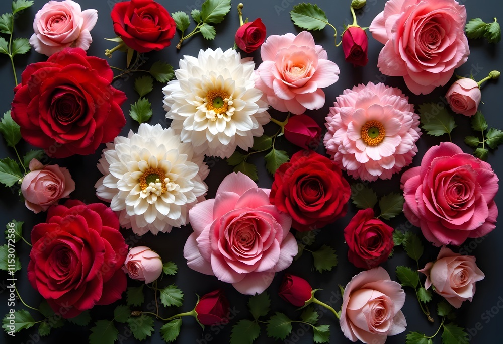 Fototapeta premium Close-up shot of the beautiful flowers. Suitable for floral background.