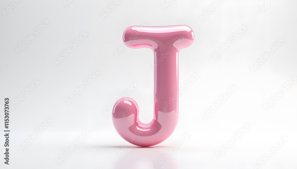 Pink Glossy Letter J: A 3D Rendered Alphabet Pink Glossy Letter J: A 3D Rendered Alphabet
