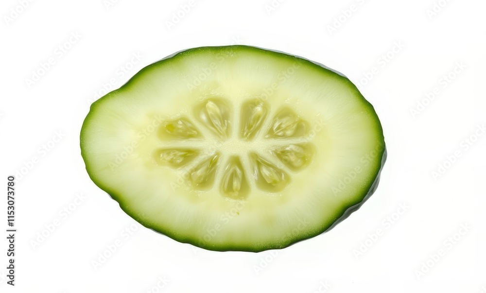 Fresh cucumber slice on white background Fresh cucumber slice on white background